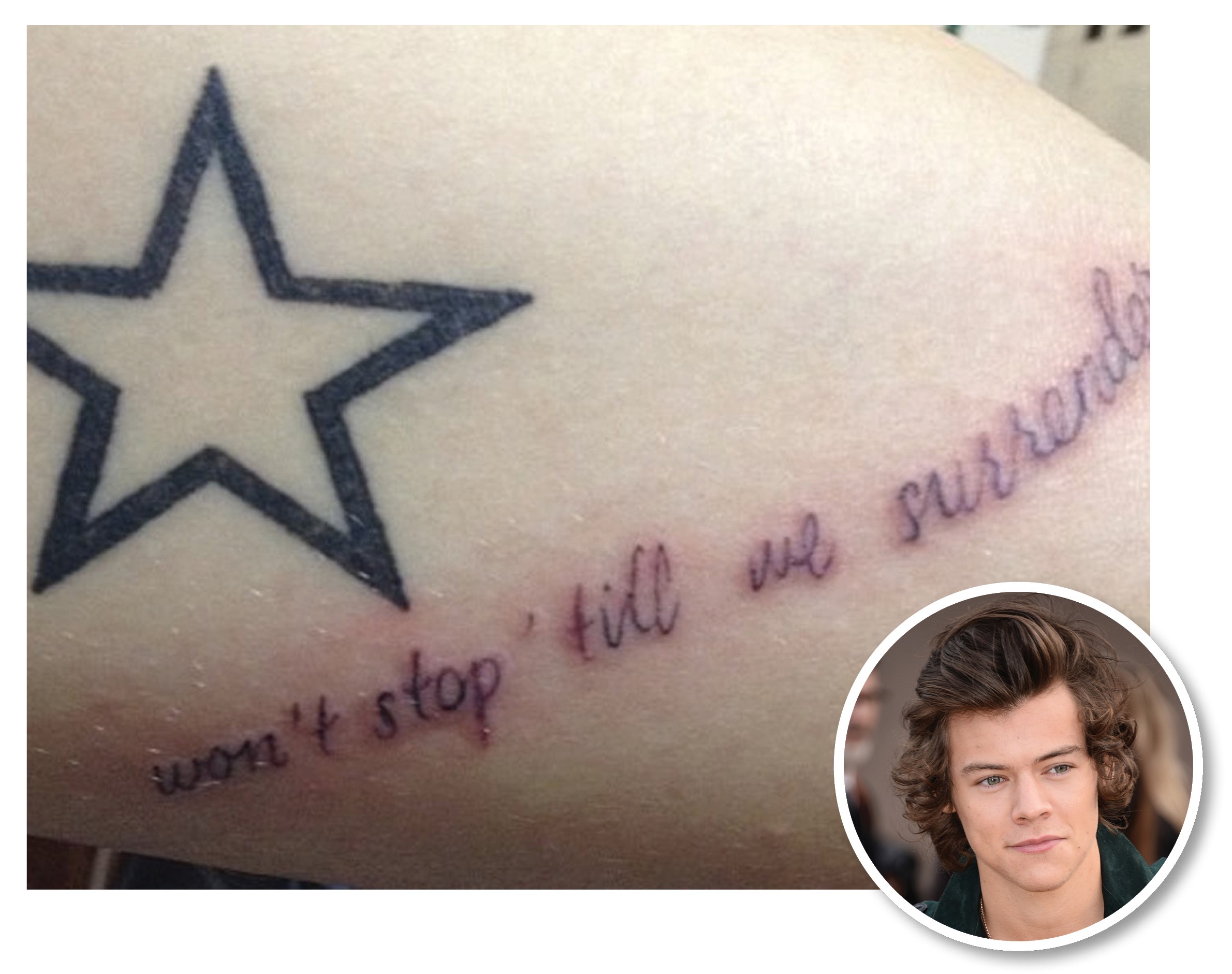 Tatuador de Harry Styles faa confusão na hora de escrever trecho de música